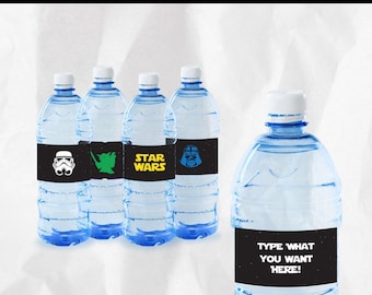 Etichetta modificabile per bottiglia d'acqua di Star Wars - download immediato