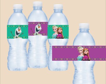 Etichetta per bottiglia d'acqua Disney Frozen - download immediato
