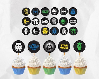 Decorazione per cupcake modificabile di Star Wars - download immediato