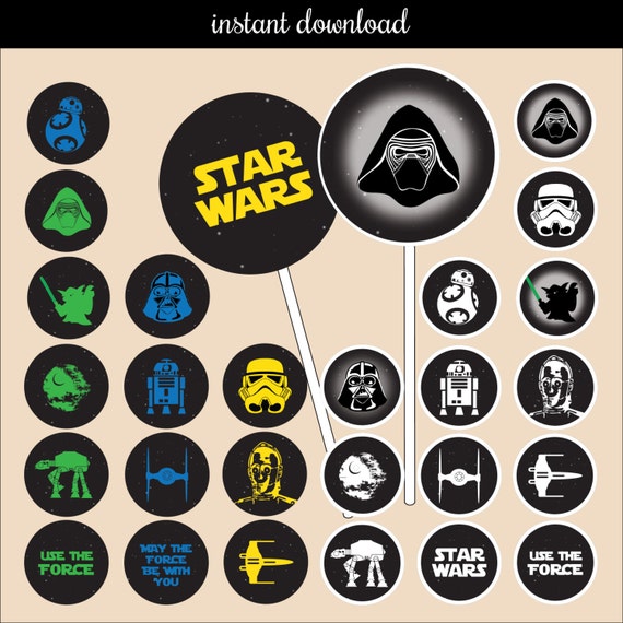 Star Wars Cupcake Topper Instant Download | Etsy