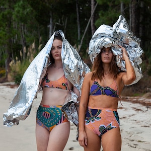 Mangia fuoco bikini top. Zero waste.Sustainable swimwear designed for surfing.Made in New Zealand from high quality, Italian, recycled nylon image 3