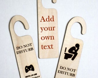 Personalised do not disturb door sign, Wooden door hanger sign