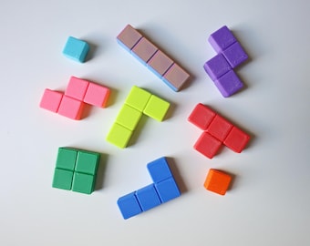 Bloques de rompecabezas con imanes para nevera impresos en 3D (juego de 9)