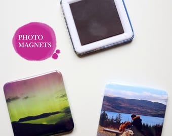 Custom Photo Fridge Magnets, Personalized Gift Set of 3, 6 or 9