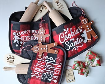 Set de regalo navideño para hornear galletas, galletas para la cocina de Papá Noel, regalo con decoración de hombre de jengibre.