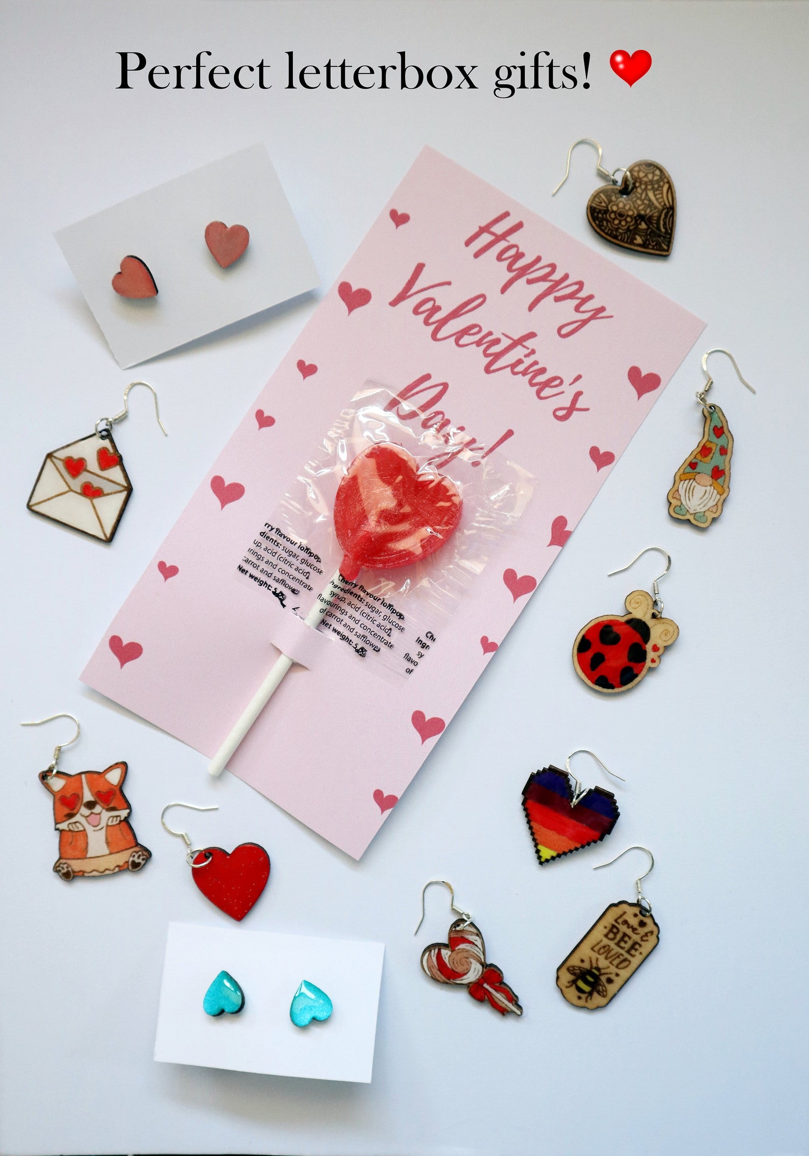Heart Lollipop Valentines Card Valentines Day Gift Etsy