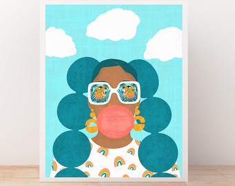 Modern Art Print, Pop Off, Black Woman Art, Illustration Art, Black Lives Matter, African American Woman Art, Digital Print, Wall Decor