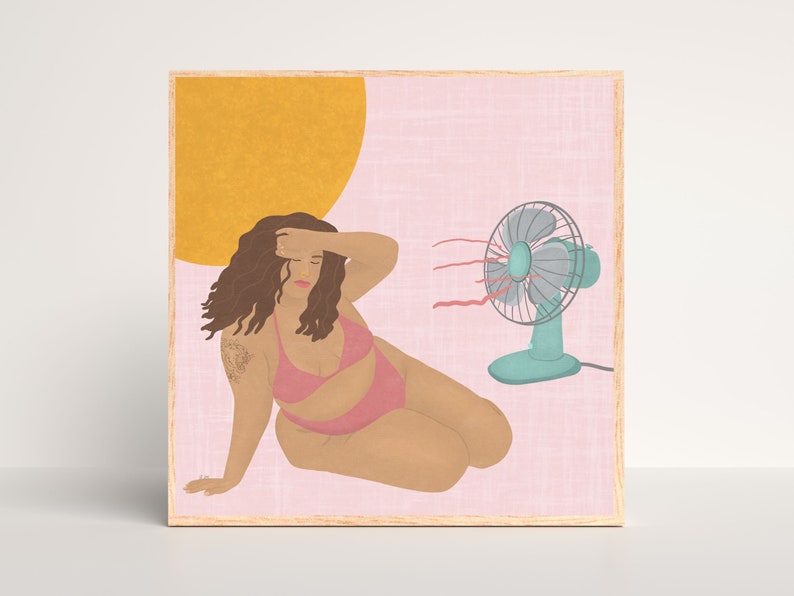 Hot Girl Art Print, Body Positive Art, Feminist Art, Plus Size Art, Fat and Fabulous, Hot Girl Summer image 1