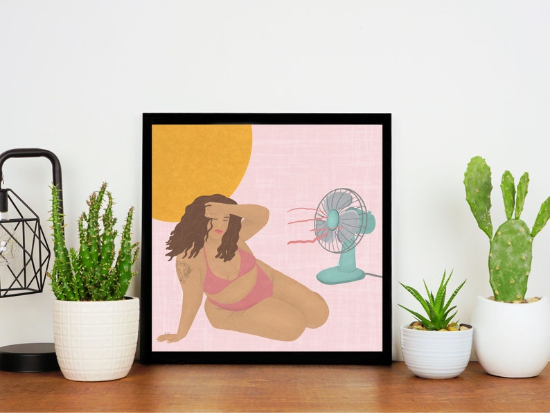 Hot Girl Art Print, Body Positive Art, Feminist Art, Plus Size Art, Fat and Fabulous, Hot Girl Summer image 2