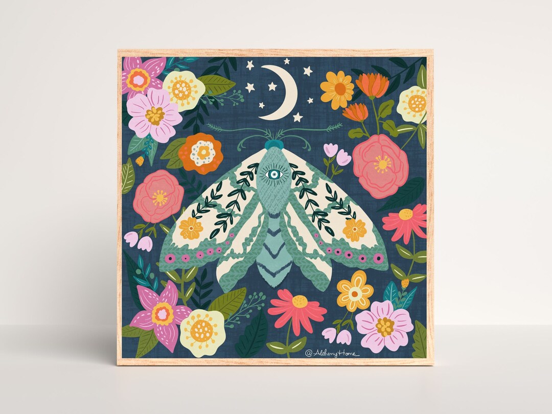 Luna Moth Art Print, Evil Eye Decor, Moth Wall Decor, Jungle Art Print ...
