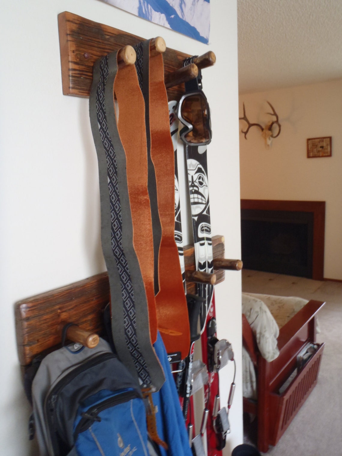 Handcrafted Rustic Coat Rack possible Ski Rack Etsy