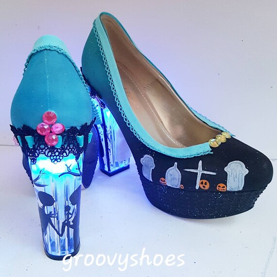 Blue Light up Jack and Sally Heels 