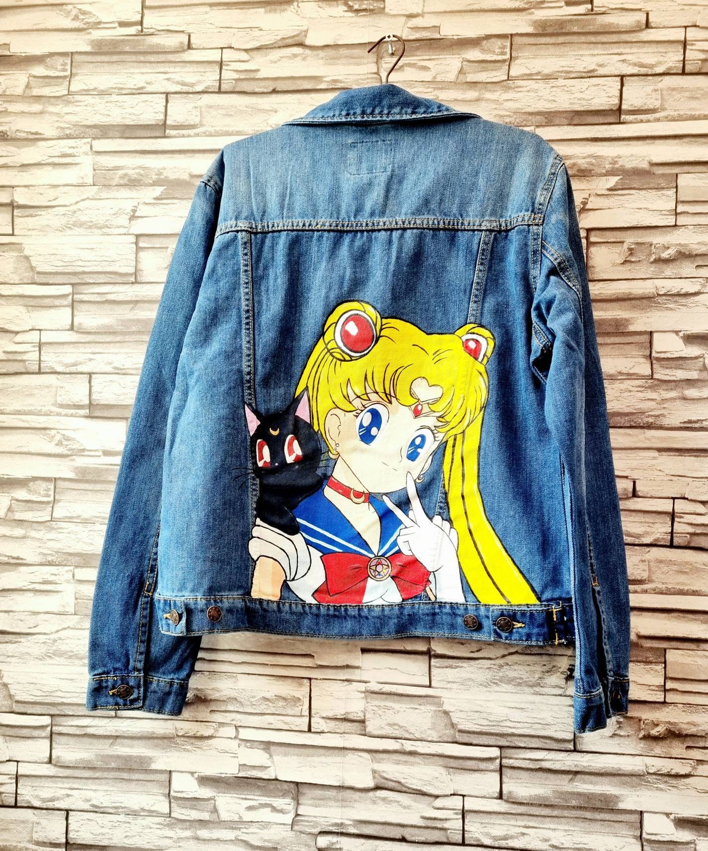 sailor moon denim jacket