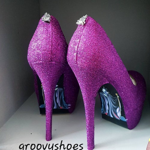 Maleficent Purple Glitter Heels Choose 