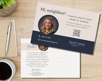 Neighborhood Farming Postcard, Real Estate Agent Mailer, Hello Neighbor Mailer, Editable Template