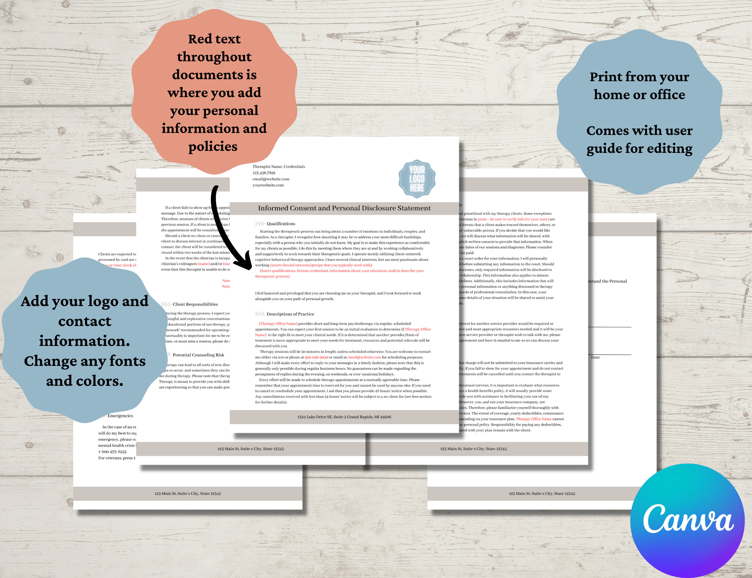 Informed Consent and Personal Disclosure Statement Form, Editable ...
