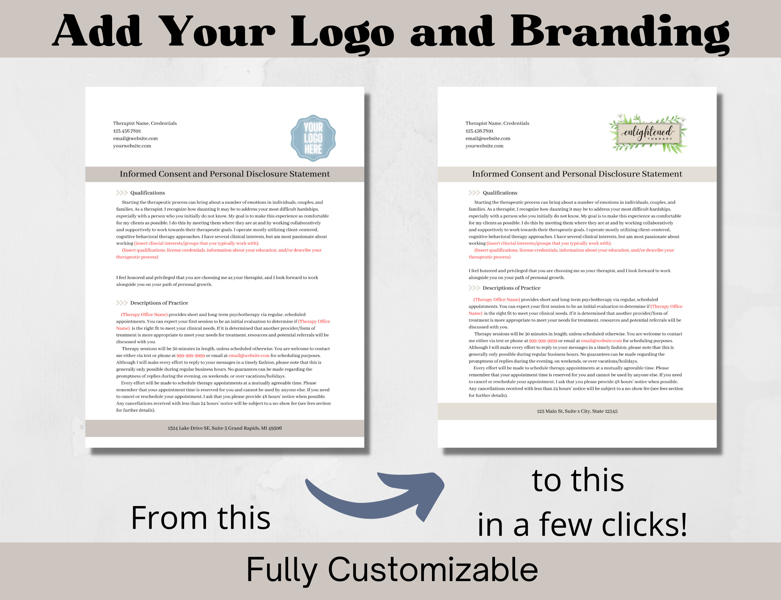 Informed Consent and Personal Disclosure Statement Form, Editable ...