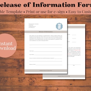 Divulgación de información, plantilla editable de admisión de clientes, formulario de práctica privada de salud mental