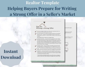 Realtor Home Buyer Tips Guide: Strong Offer Template (Editable)