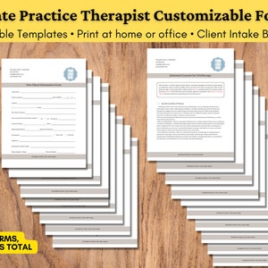 Therapy Office Forms Bundle, Editable Client Intake Forms, Mental Health Private Practice New Client Paperwork