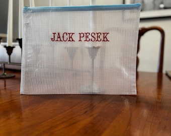 Embroidered Clear Pool Pouch: Monogrammed Bridesmaid Bag