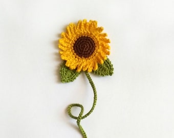 Crochet sunflower bookmark, Book lover gift, Teacher Gift, Ukraine sellers crochet