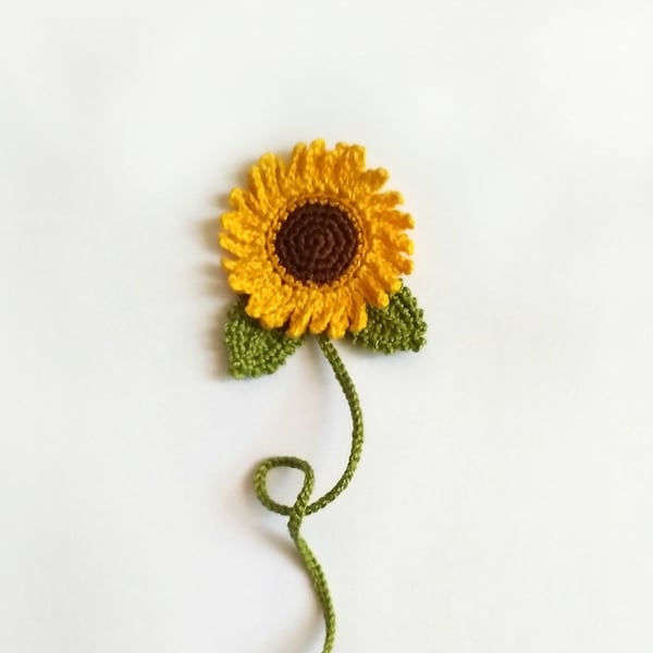 Crochet sunflower bookmark, Book lover gift, Teacher Gift, Ukraine sellers crochet