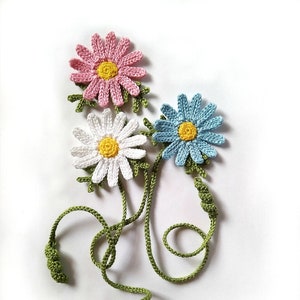 Crochet daisy bookmark, Pastel bookmark, Book lover gift, Planners Accessories, Flower bookmark, Ukraine crochet
