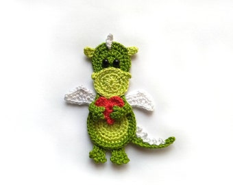 Crochet dragon applique