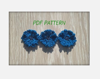 PATTERN crochet cornflower applique, Only Crochet Pattern PDF Crochet pattern ukraine seller Ukraine shops pdf pattern