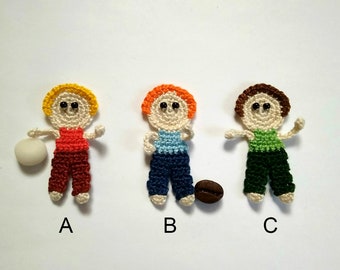 Crochet Boy Applique 1pcs  Childrens appliques Baby boy applique Birthday present applique Small tiny crochet Ukraine sellers