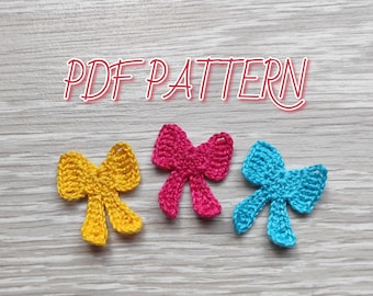 PATTERN crochet BOW applique, Only Crochet Pattern PDF