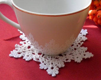 Christmas coasters Christmas gift  Crochet  Christmas Snowflakes Mug rugs