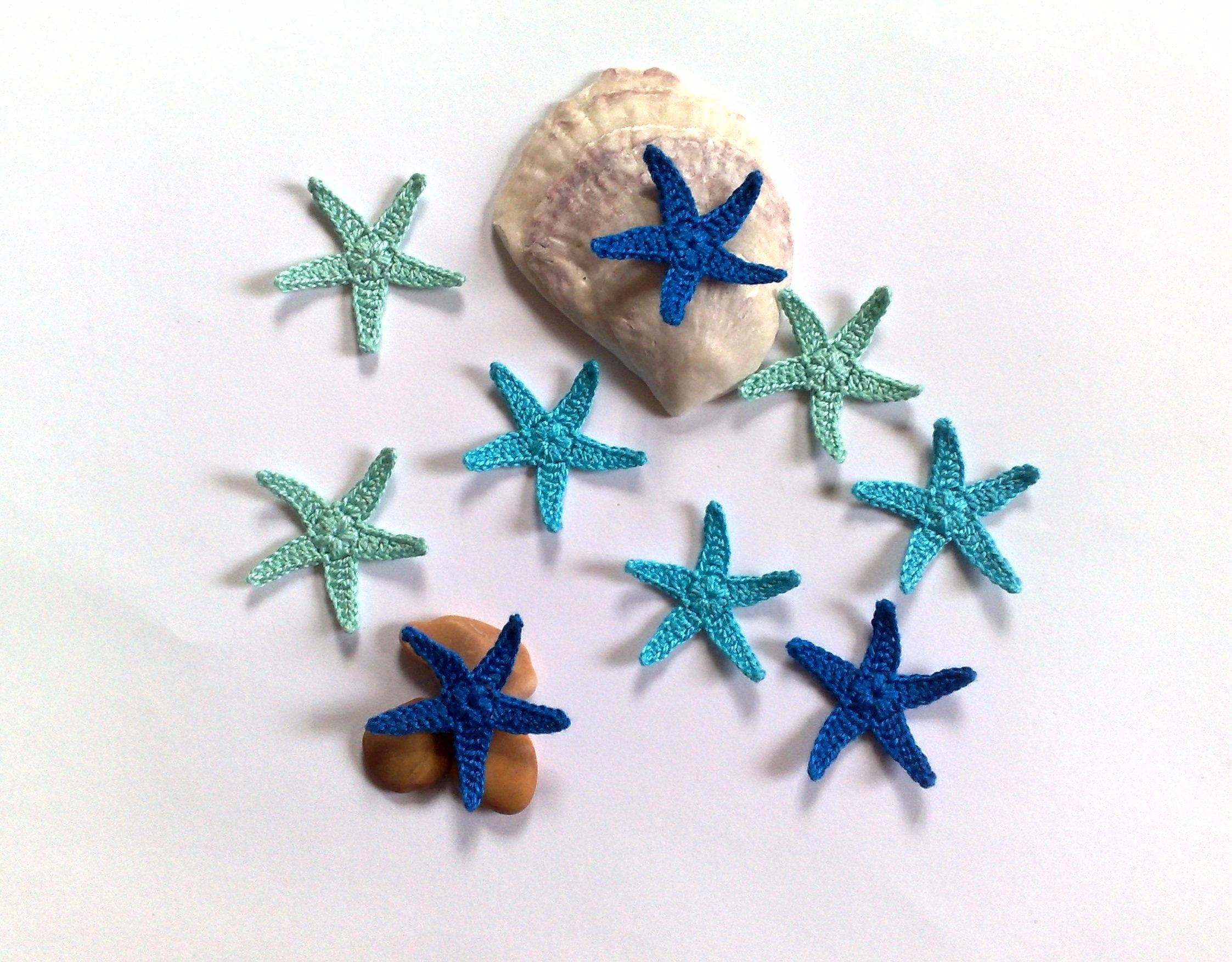 Stelle marine uncinetto blu impostare 9 stelle marine decorative stelle  marine Applique mare Crochet -  Italia