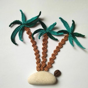 Crochet palm tree 3pcs  Coconut tree applique