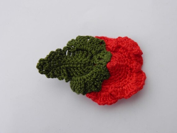 Hibiscus Crochet Red Flower Crochet Flower Embellishment
