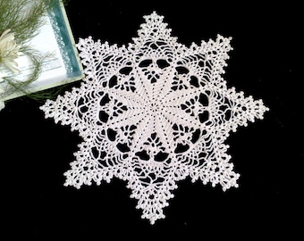 Crochet white doily Hand crochet doilies Coffee Table Doily Crochet centerpiece Crochet table runner Crochet doilies