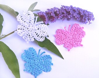 Crochet butterflies applique  Small embellishments Crochet motif