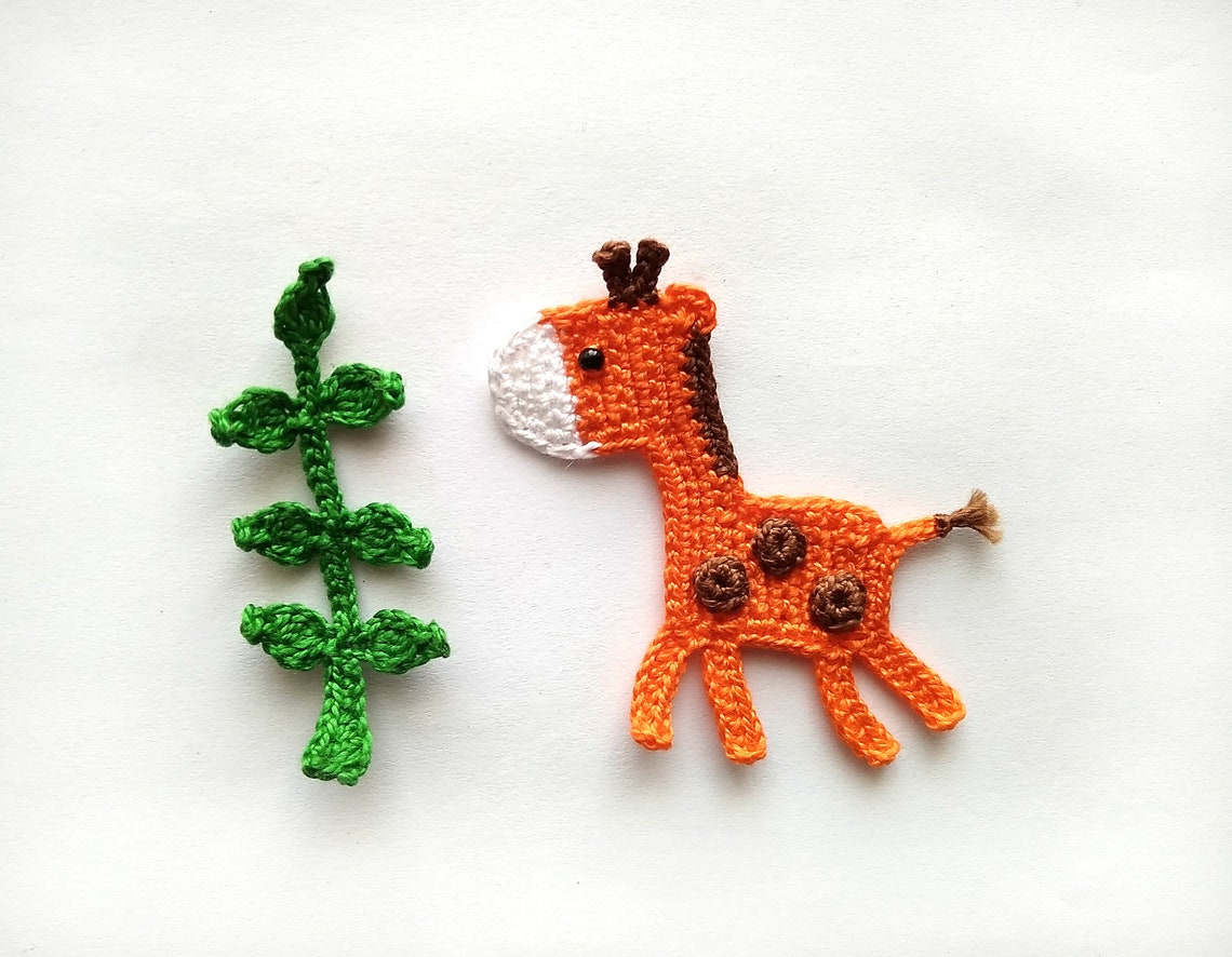 Crochet Giraffe Applique 1pcs Mini Crocheted Giraffe and Etsy