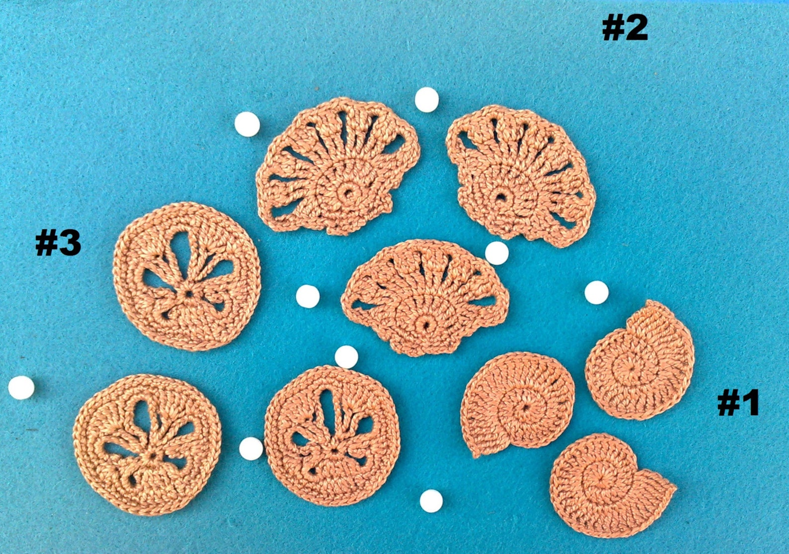 Crochet Sealife Set of 3 Crochet Shell Realistic Sand Dollar Etsy