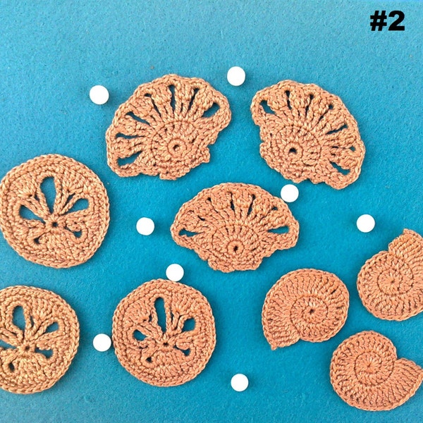 Crochet Sealife set of 3 Crochet shell Realistic Sand Dollar  Beach comb Ukraine shops