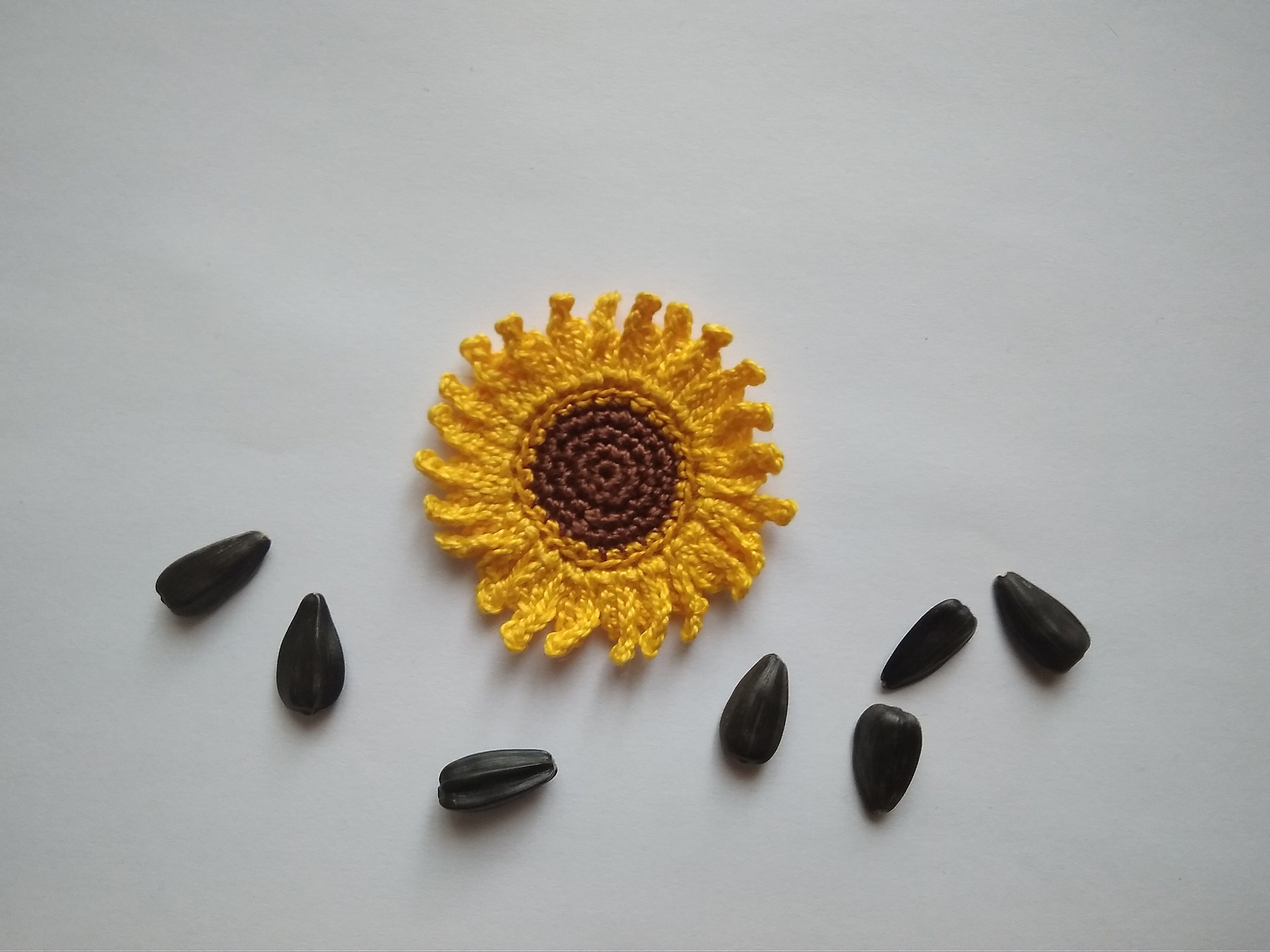 PATTERN Crochet Sunflower Applique, Only Crochet Pattern PDF Digital ...