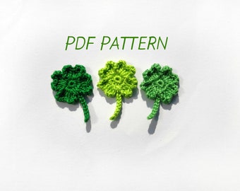 PATTERN crochet clover applique, Only Crochet Pattern PDF, St. Patrick's Day decoration Ukraine shops Crochet pattern ukraine seller