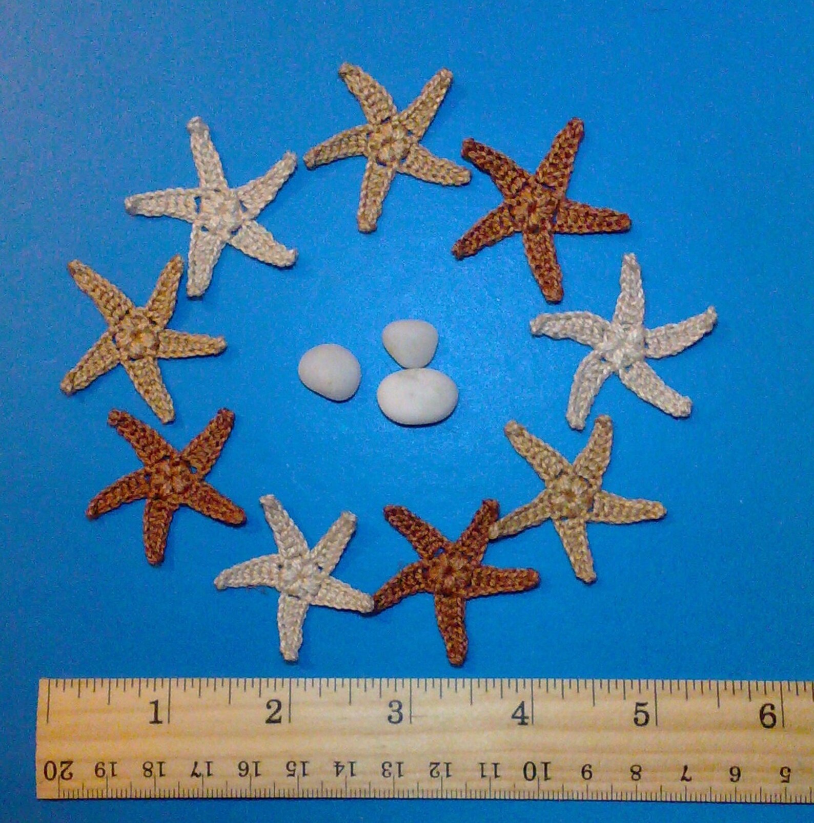 Crochet Starfish Set 9 Decorative Starfish Applique Starfish | Etsy