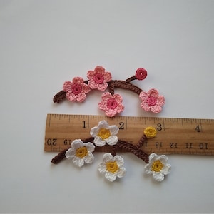 Crochet sakura fleur de cerise Crochet cerisier branche fleurs de cerisier japonais Fleurs de fleurs japonaises Sakura image 6