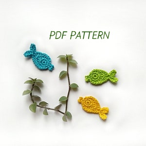 PATTERN crochet small fish applique, Only Crochet Pattern PDF Crochet pattern sea creatures Easy crochet pattern Sea theme decorations