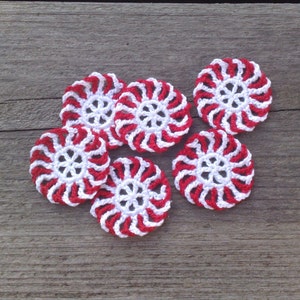 Crochet candy set of 6 embellishments Candy Ornament Christmas decoration Christmas Candy Swirl candy Ukraine shops