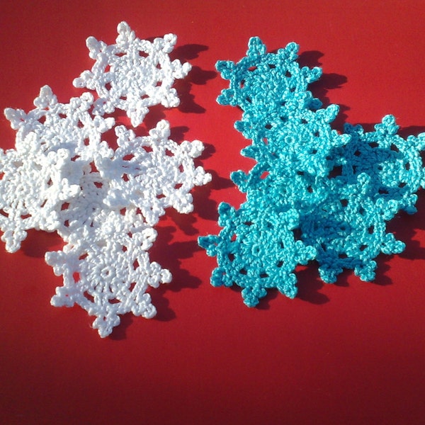 Set of 6 snowflakes crochet Christmas tree decor Crochet christmas decoration White snowflak