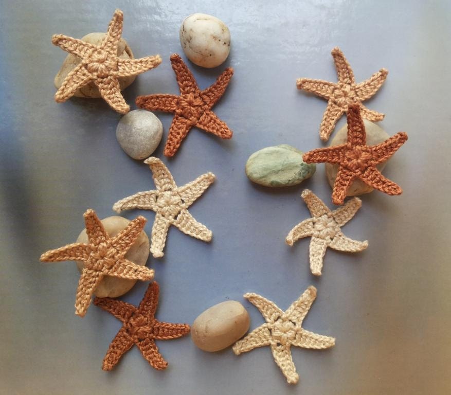 Crochet starfish set 9 decorative starfish Applique starfish | Etsy