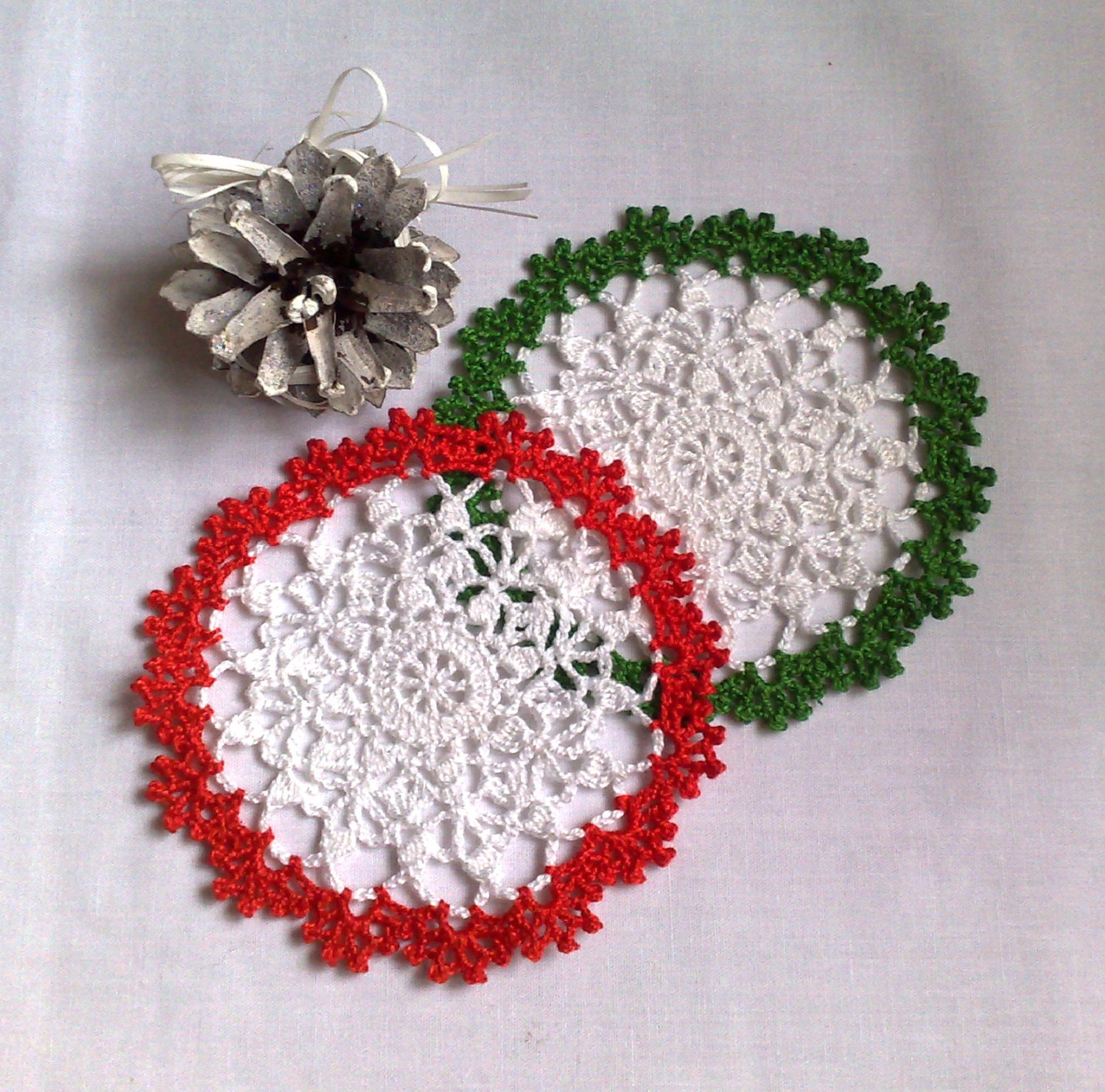 Crochet Christmas coaster 4.5 1 pcs Christmas gift Etsy